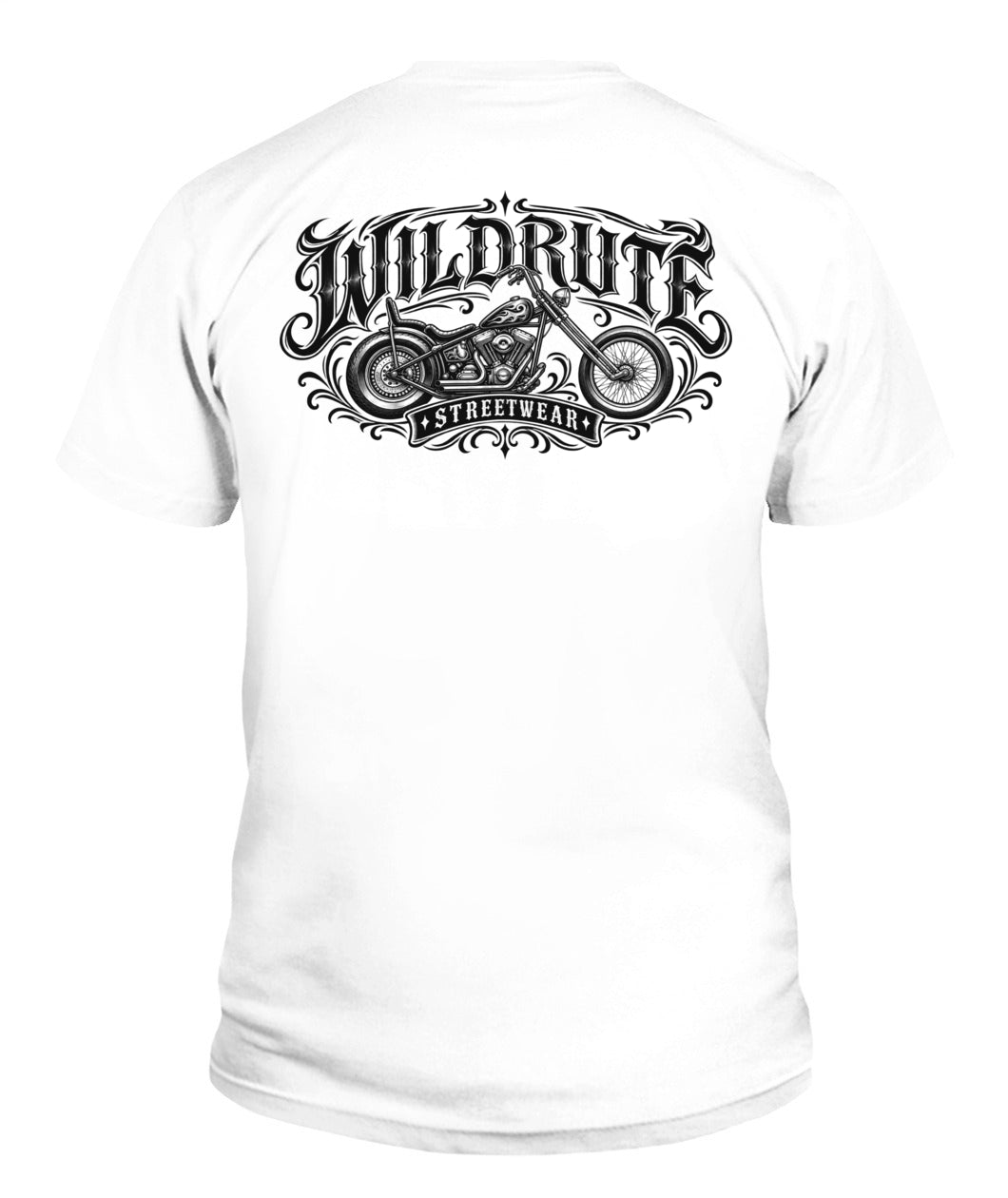 WILDRUTE Chopper Tee, white, back