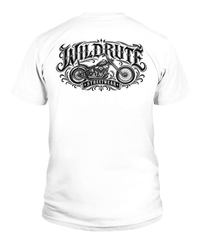 WILDRUTE Chopper Tee, white, back