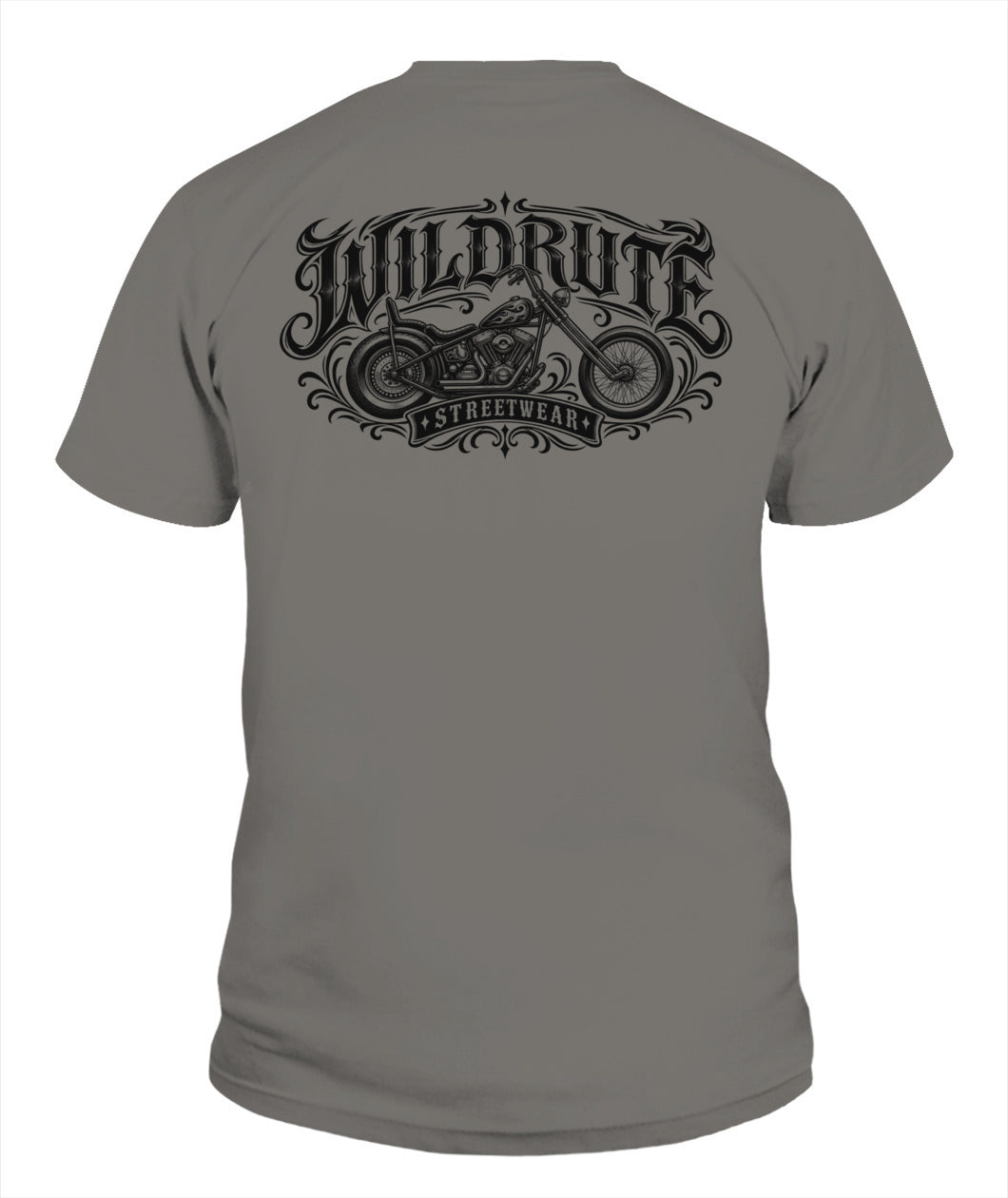 WILDRUTE Chopper Tee, grey, back