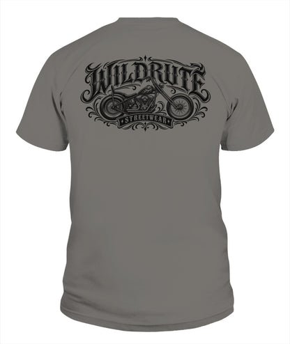 WILDRUTE Chopper Tee, grey, back